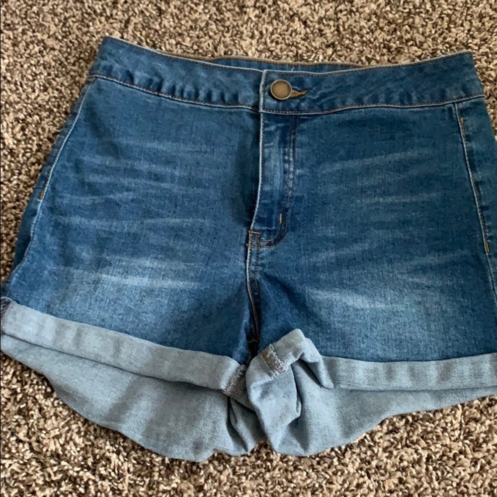 High waisted denim shorts